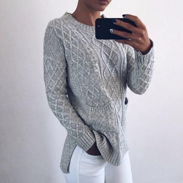 Κυρίες δεμένη μπλούζα με λαιμόκοψη σε σχήμα Ο - 3 σχέδια