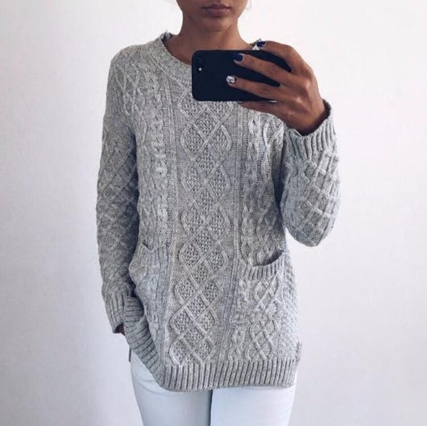 Κυρίες δεμένη μπλούζα με λαιμόκοψη σε σχήμα Ο - 3 σχέδια