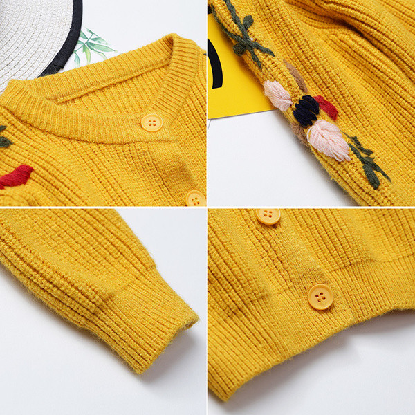 Παιδική κολεξιόν για κορίτσια με φυτικά κεντήματα σε τρία χρώματα