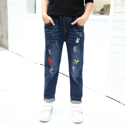 Casual τζιν για κορίτσια με μίνι εφαρμογή σε σκούρο χρώμα