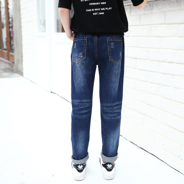 Casual τζιν για κορίτσια με μίνι εφαρμογή σε σκούρο χρώμα