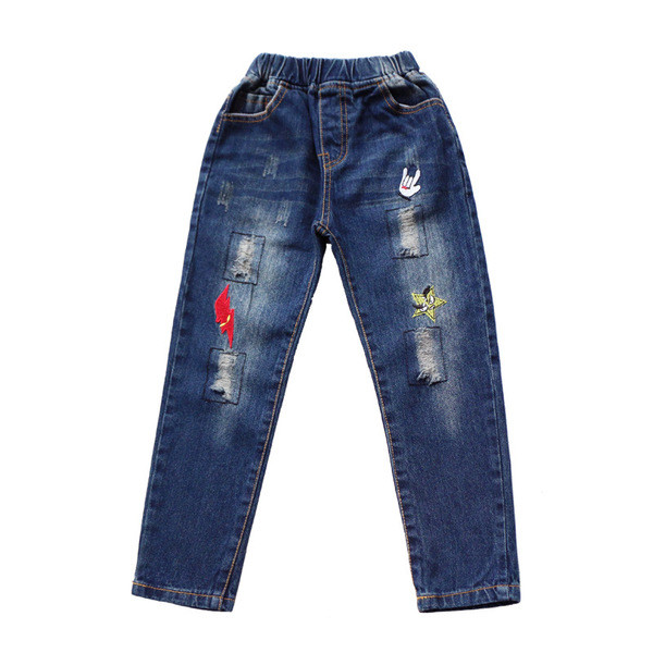 Casual τζιν για κορίτσια με μίνι εφαρμογή σε σκούρο χρώμα