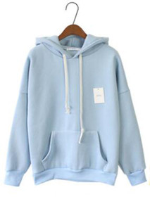 Μαλακό πουλόβερ κυρίες με κουκούλα φούτερ + μαλακή επένδυση