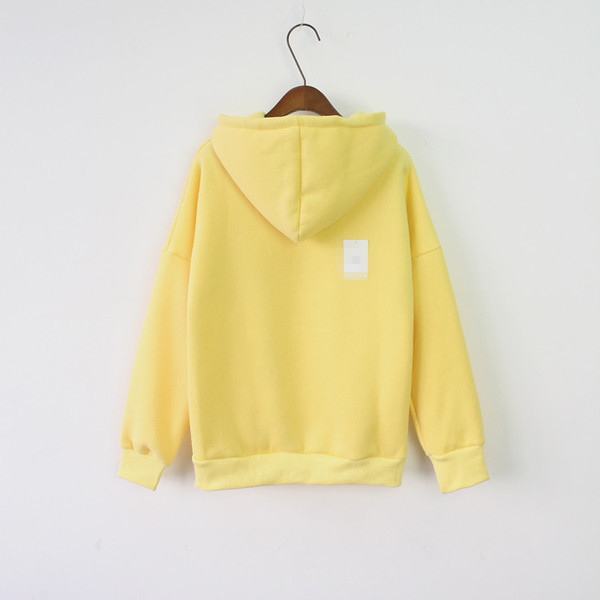 Μαλακό πουλόβερ κυρίες με κουκούλα φούτερ + μαλακή επένδυση