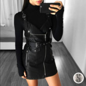 Παντελόνι από μαλακό οικολογικό δέρμα με διακοσμητικά φερμουάρ