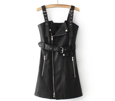 Παντελόνι από μαλακό οικολογικό δέρμα με διακοσμητικά φερμουάρ