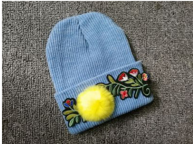 Καθημερινή κυρία χειμωνιάτικη καπέλο με κεντήματα