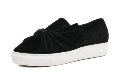 Περιστασιακά πάνινα παπούτσια για κυρίες με ελαστική σόλα και βελούδινο φινίρισμα