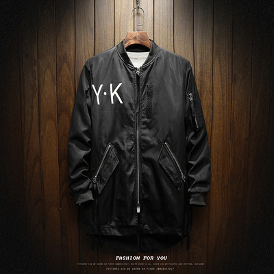 Μακρύ ανδρικό μπουφάν  με κολάρο μπέιζμπολ και πολύ άνετες τσέπες, 2 μοντέλα