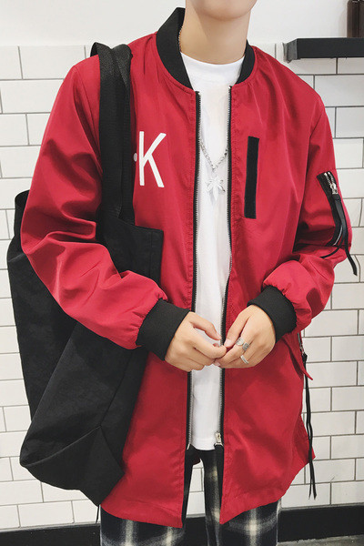 Μακρύ ανδρικό μπουφάν  με κολάρο μπέιζμπολ και πολύ άνετες τσέπες, 2 μοντέλα