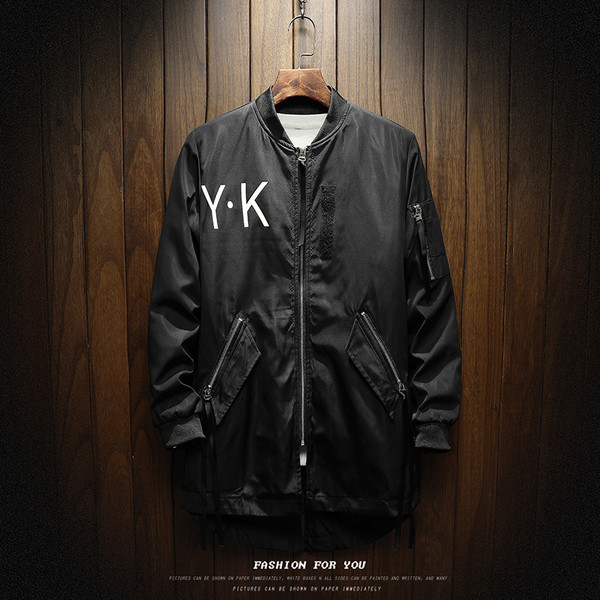 Μακρύ ανδρικό μπουφάν  με κολάρο μπέιζμπολ και πολύ άνετες τσέπες, 2 μοντέλα