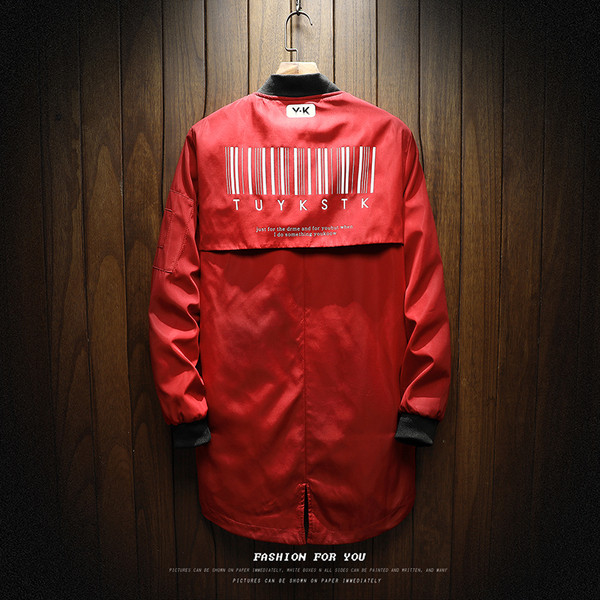 Μακρύ ανδρικό μπουφάν  με κολάρο μπέιζμπολ και πολύ άνετες τσέπες, 2 μοντέλα