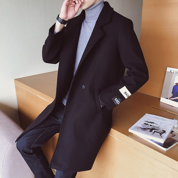 Зимно мъжко палто в бизнес стил , 2 цвята