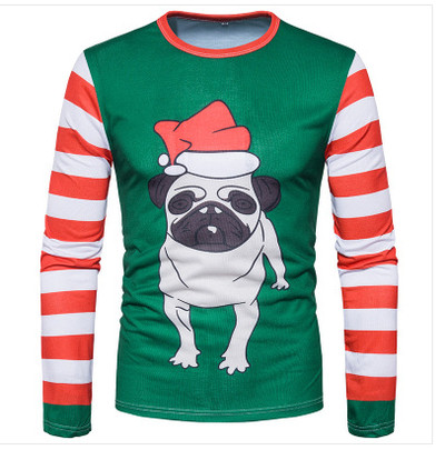 Ежедневна мъжка блуза с дълъг ръкав и О-образна яка ,в Коледни мотиви - много модели