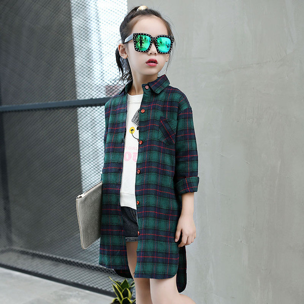 Μακρυμάνικο πουκάμισο για κορίτσια με δύο χρώματα