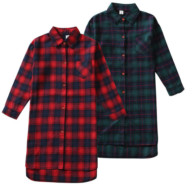 Μακρυμάνικο πουκάμισο για κορίτσια με δύο χρώματα