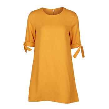 Απλό σπορ-κομψό φόρεμα σε κίτρινο χρώμα