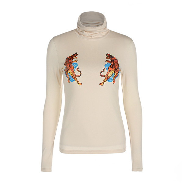 Κυρίες λεπτή μπλούζα με κολάρο και εφαρμογή