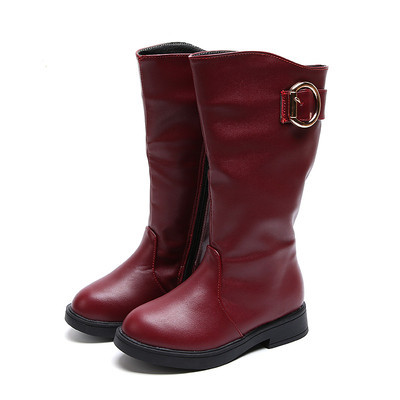 Παιδικά αγόρια για κορίτσια με διακοσμητική ζώνη σε μαύρο και μπορντό χρώμα