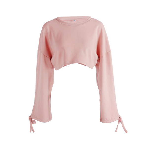 Σύντομη κυρία μπλούζα σε ευρύ μοτίβο σε ροζ χρώμα