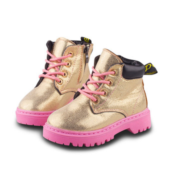 Μοντέρνα παιδικά γυαλιστερά μπότες για κορίτσια με ανθεκτική σόλα σε τρία χρώματα