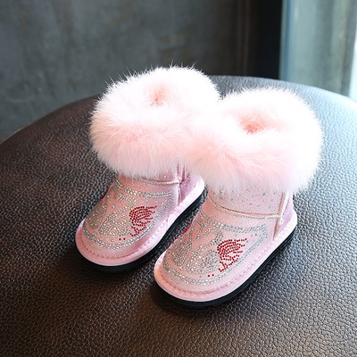 Ζεστές χειμωνιάτικες μπότες με ανθεκτική σόλα με χνούδι και πέτρες σε τρία χρώματα