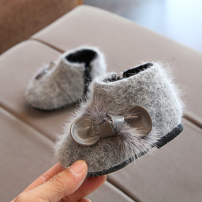 Περιστασιακές μπότες φτερών για κορίτσια με κορδέλα σε μαύρο και γκρι