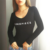 Καθημερινό σώμα κυρίες σε μαύρο χρώμα με επιγραφή