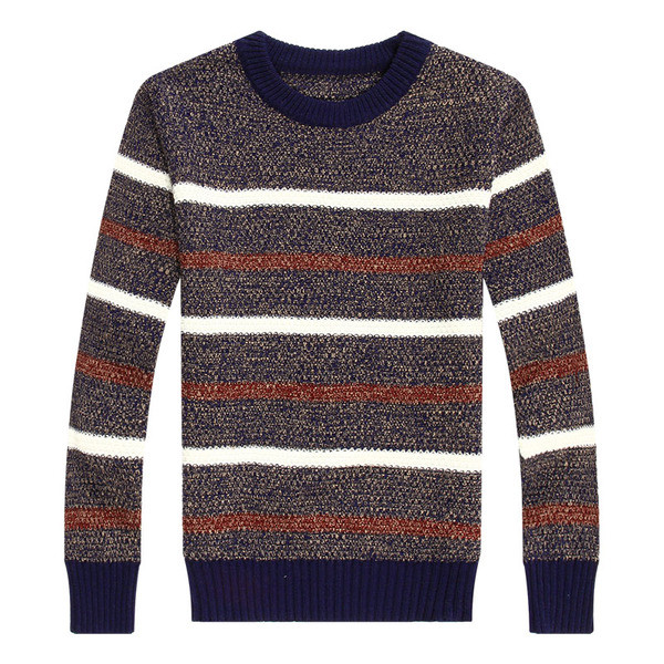 Κομψό πουλόβερ ανδρών με κολάρο σε σχήμα O σε απαλά χρώματα