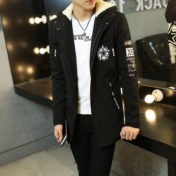 Μεταβλητό ανδρικό σακάκι με κουκούλα και συνδέσεις σε μαύρο, σκούρο μπλε και πράσινο πράσινο χρώμα