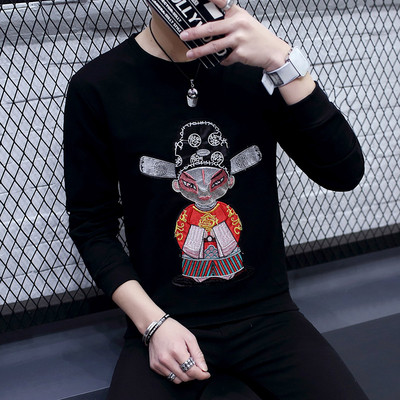 Ежедневна мъжка блуза, два модела с различни апликации в черен и бял цвят