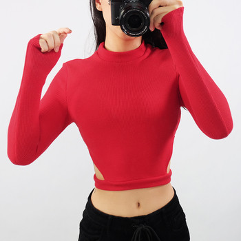 Стилна дамска блуза - рипс, в червен цвят