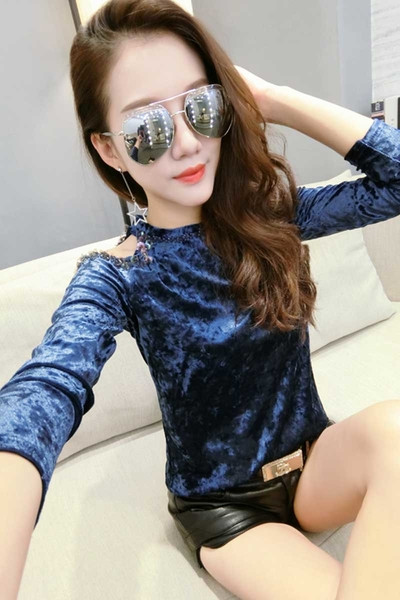 Μαλακή βελούδινη μπλούζα σε τρία χρώματα