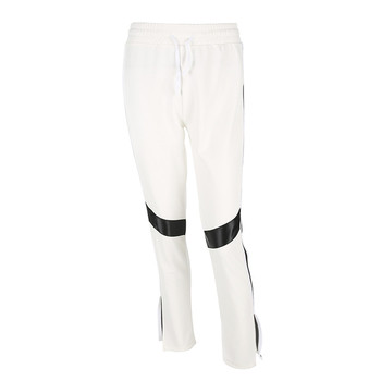 Спортен панталон за дамите с висока талия, в бял цвят