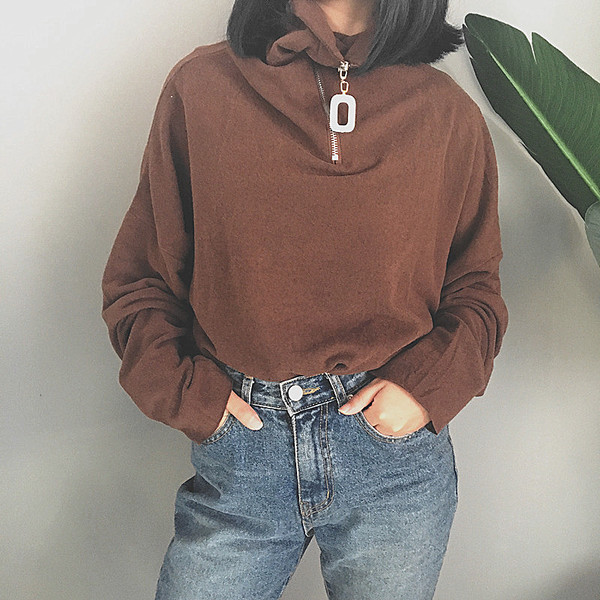 Γυναικείο φούτερ με φερμουάρ και κουκούλα