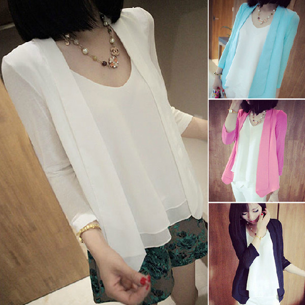 Κομψή λεπτή ζακέτα για κυρίες σε διάφορα χρώματα