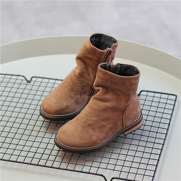 Καθημερινές ζεστές μπότες για παιδιά από οικολογικό σουέτ για κορίτσια σε δύο χρώματα