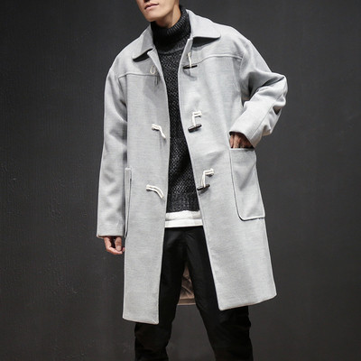 Κομψά μακρύ αρσενικό παλτό με επένδυση σε τρία χρώματα