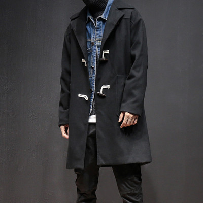 Κομψά μακρύ αρσενικό παλτό με επένδυση σε τρία χρώματα