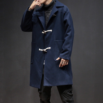 Κομψά μακρύ αρσενικό παλτό με επένδυση σε τρία χρώματα