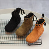 Απλές μπότες για κορίτσια από οικολογικό σουέτ με φερμουάρ και κορδέλα σε τρία χρώματα