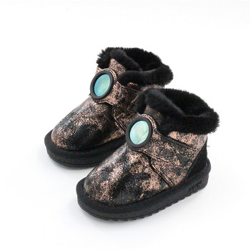 Κομψές ζεστές μπότες για κορίτσια με κομψό αποτέλεσμα και πέτρα σε δύο χρώματα