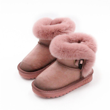 Απλές χειμωνιάτικες μπότες για κορίτσια με χνούδι σε τρία χρώματα