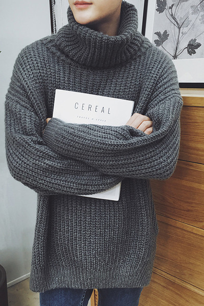 Μακρύ υφασμάτινο πουλόβερ πόλο mens σε τρία χρώματα