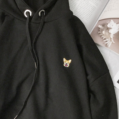 Απλή μπλούζα άνδρες σε ευρύ μοτίβο με κουκούλα και τσέπη