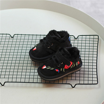 Καθημερινά παιδικά πάνινα παπούτσια για κορίτσια με μπαλώματα και floral μοτίβο σε τρία χρώματα