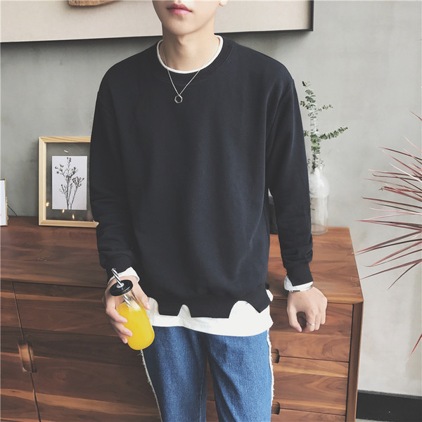 Η casual μπλούζα των ανδρών με το λαιμό O σε τέσσερα χρώματα