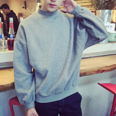 Спортно-елегантна широка мъжка блуза с поло яка в сив и черен цвят