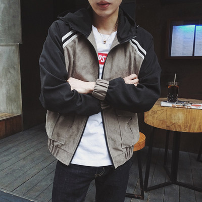 Ανδρικό σακάκι με κουκούλα σε δύο χρώματα