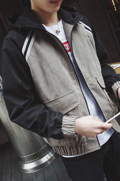 Ανδρικό σακάκι με κουκούλα σε δύο χρώματα